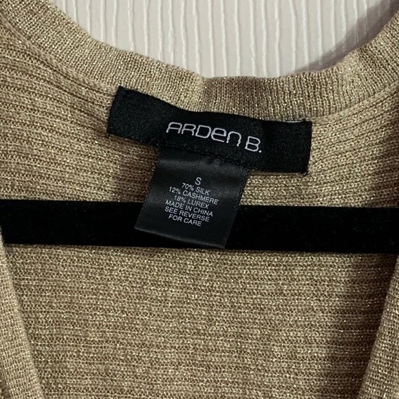 *RARE VTG Arden B gold metallic knit silk/cashmere blend dress - small - Picture 6 of 10